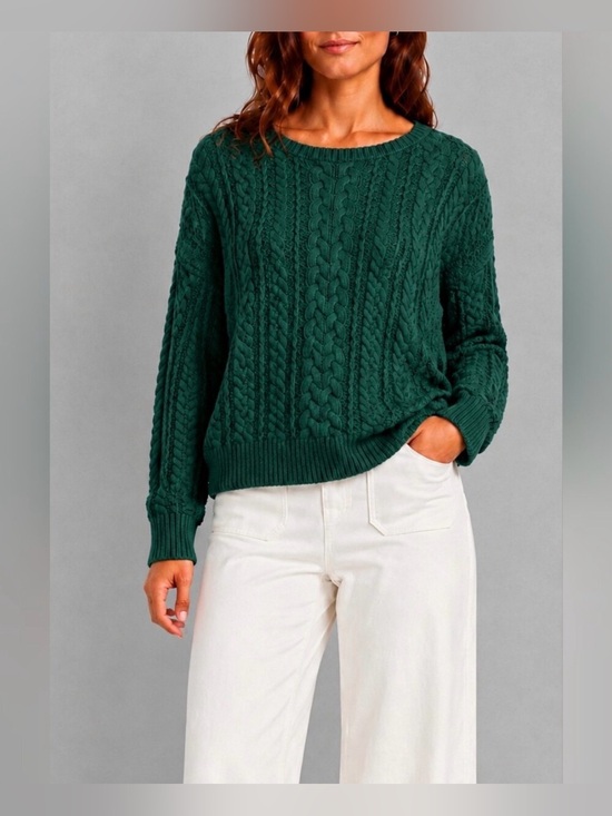 Lauren Ralph Lauren Sweaters - Lauren Ralph Lauren Evergreen Dark Forest Green Chunky Cable-knit Sweater